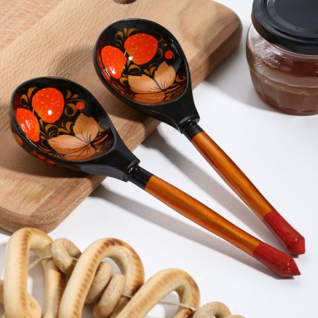 Spoon Poloba "Khokhloma", traditional painting-3