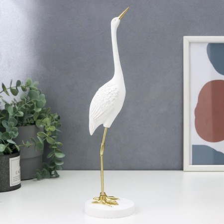Souvenir Polystone "White Heron" 36x9x9cm