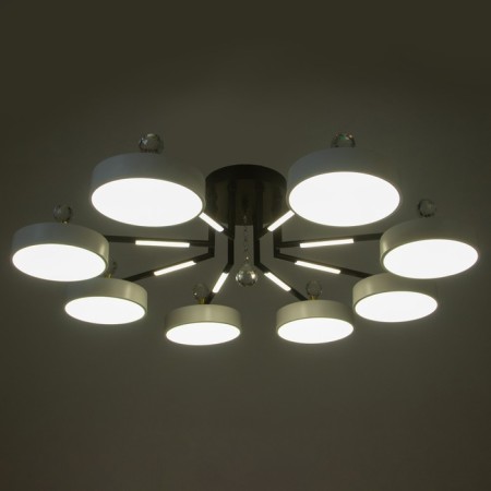 Люстра "Велтос" 8хLED 208Вт 3000-6000К черно-белый 89х89х21 см BayerLux-3