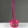 Wicker basket, d25 x 18 x 10/45 cm, pink, bamboo