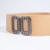 Women's belt, width 6 cm, metal buckle, beige color