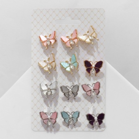 Brooch "Butterfly" aesthetic, color mix (indivisible FAS. 12pcs, price per pcs)-2