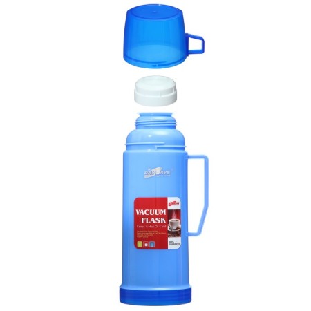 Thermos 450 ml, with a glass flask, with a mug, 12 x 25 cm, blue-1