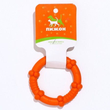 Ring of a relief of thermoplastic rubber, does not drown, 9.5 cm, orange-2