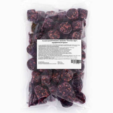 Paraffin briquettes from rodents with solid grain inside "Tom Cat" in a package, 1 kg