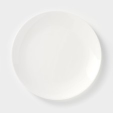 Porcelain porcelain plate with a thickened edge Wilmax Olivia Pro, D = 15 cm, white color