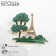 Brooch "Paris" Eiffel Tower, white-green color in gold
