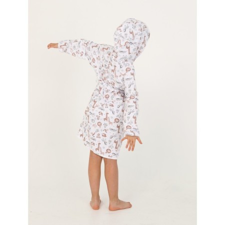 Children's robe with a hood, height 122 cm-11