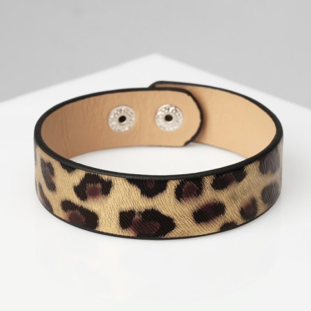 Bracelet Skin "Safari" leopard, Black-gold color, 22 cm-1