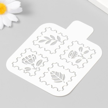 Plastic stencil "Plants" 9x9 cm-1