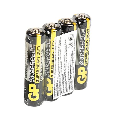 Salt battery GP Supercell Super Heavy Duty, AAA, R03-4S, 1.5V, Spike, 4 pcs.-1