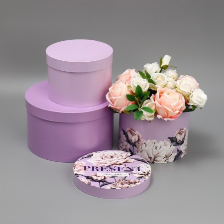 Set of hats 3 in 1, gift packaging, Lavender, 18 x 18 x 13–25 x 25 x 15 cm-3