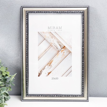 Photo frame Plastic "Mira" 20x30 cm silver (plastic screen)