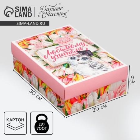 Gift folding box, packaging, "Favorite Teacher", 30 x 20 x 9 cm