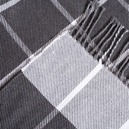Valencia plaid 140x200cm, white/anthracite, cotton 50%, polyester 30%, pan 20%-2