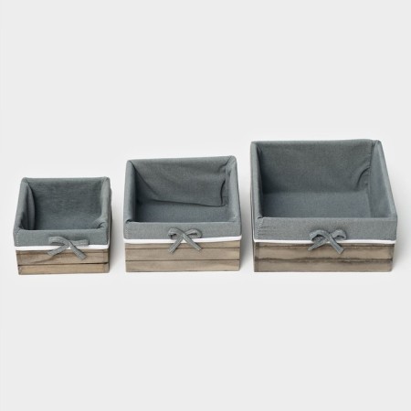 A set of handmade interior baskets LADOM, square, 3 pcs, size: 15 × 15 × 9 cm, 19 × 19 × 10 cm, 23 × 23 × 11 cm-3