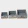A set of handmade interior baskets LADOM, square, 3 pcs, size: 15 × 15 × 9 cm, 19 × 19 × 10 cm, 23 × 23 × 11 cm