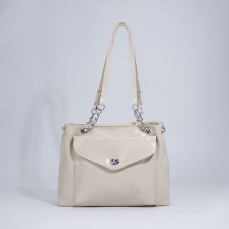 Bag Female Tout with zipper, white color