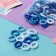 Hair elastic band "Mahrushka" (set 100 pcs) 3 cm, white blue