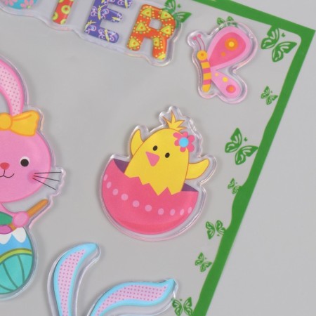 Silicon sticker for glass "Easter friends" 19.5x19.5 cm 7882176-2