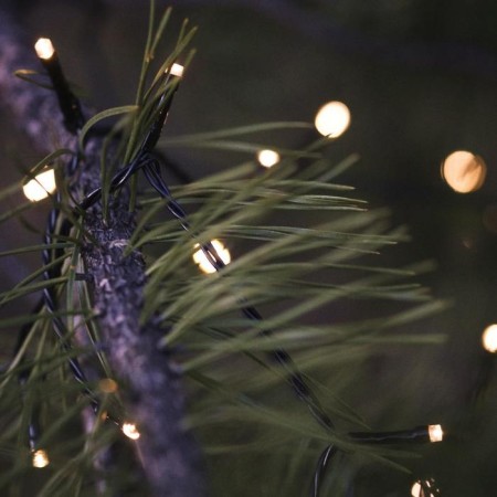 Garland “thread” 10 m, IP44, dark thread, 100 LED, warm white glow, 8 modes, 220 V-6