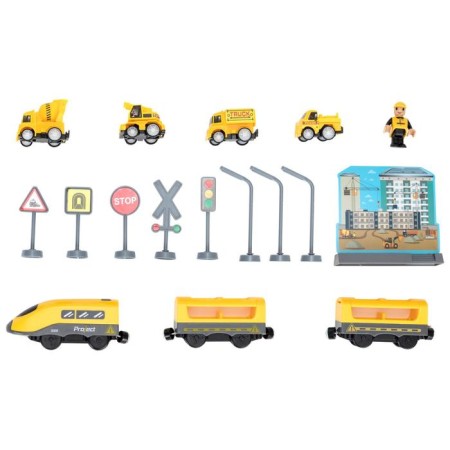 Railway for children "Construction venue", 92 items, on batteries with sound-5