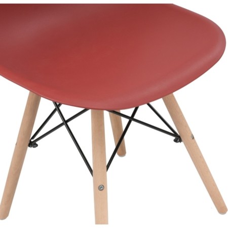 Plastic chair EAMES Massive Buk/Metal/Plastic, natural/burgundy 46x52x83 cm-7