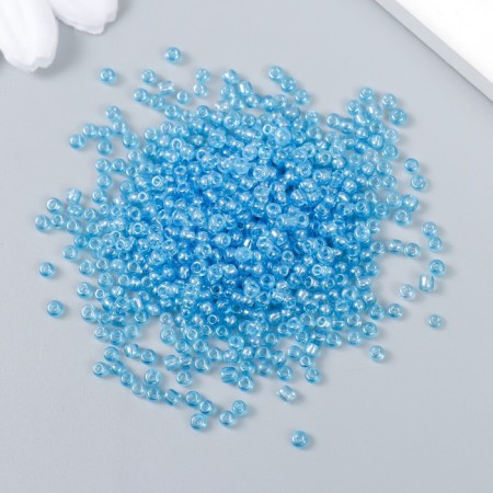 Beads "Astra" 11/0, 20 g (103 blue/transparent, glossy)-1