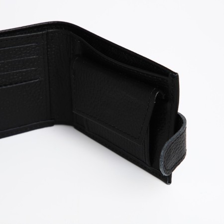 Women's wallet on the button, Textura, black color-7