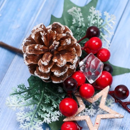 Decor "Winter Dreams" Bright star berry berry, 18 cm-1