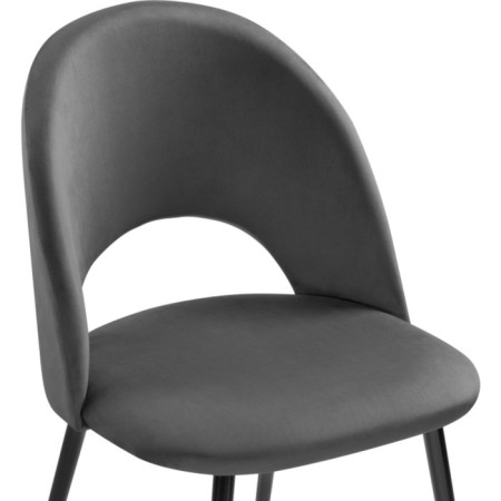 Chair on the metal frame Irre Metal/velor, black/dark gray 50x55x82 cm-4