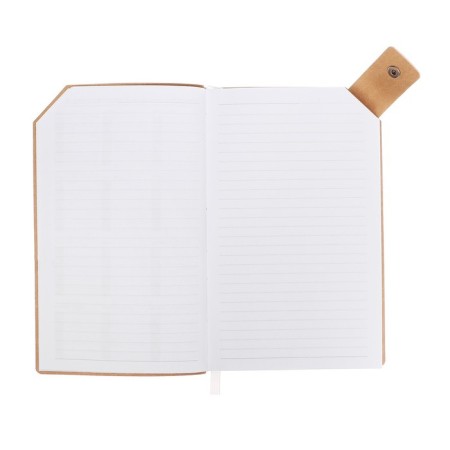 Lotted diary, 120x200 mm 128 sheets, leatherette, gray block 70 g/m2, lies, refuge with a colored button, beige-6