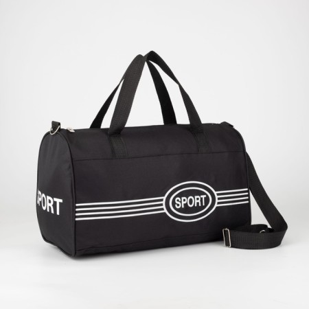 Sports bag with lightning, long belt, black color