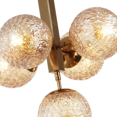 Suspension Felis 5xe27 40W, size 36x36x50-150 cm, bronze color-1