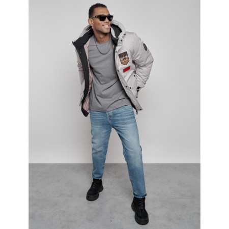 Male jacket, size 52, gray color-16