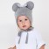 Hat for girls, color gray melange, size 46-50