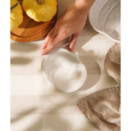 SL Home plate "Autumn Breeze", 13 × 11 × 2.5 cm, ceramics, white color-8