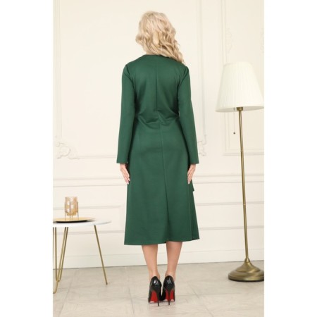 Female dress, size 56, green color-1