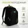 Youth backpack with a zipper, 4 pockets, black/green color