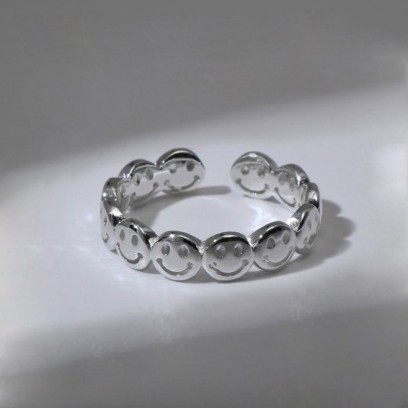 Ring "Trend" emoticons, silver color, dimensionless-2