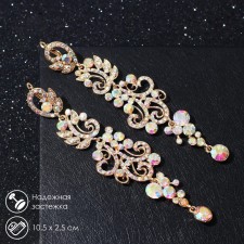 Hanging earrings with rhinestones 