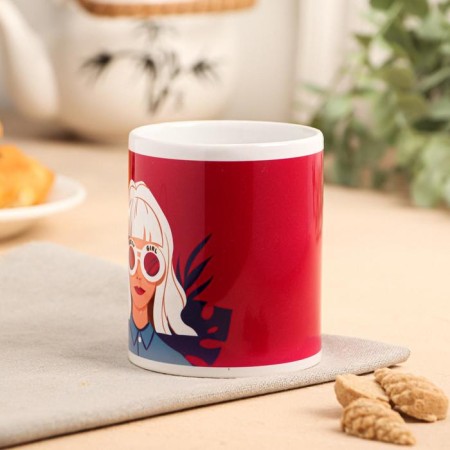 Sublimation mug "Instanced" girl, 320 ml, with application-1