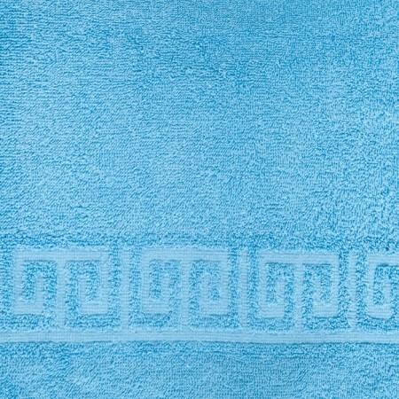 Terry towel with a Greek border 50x90 cm, Alaskan Blue, cotton 100%, 430g/m2-2