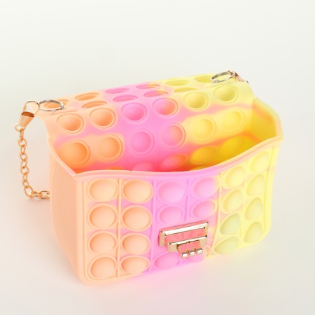 Baby bag on the castle, beige color/pink/yellow-2