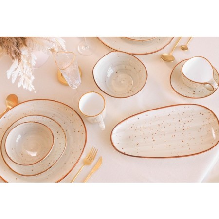 Porcelain Oval Magistro Mediterana, 33.5 × 17cm, beige color-5