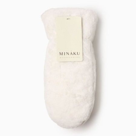 Women's mittens minku, white color, 26 cm-3