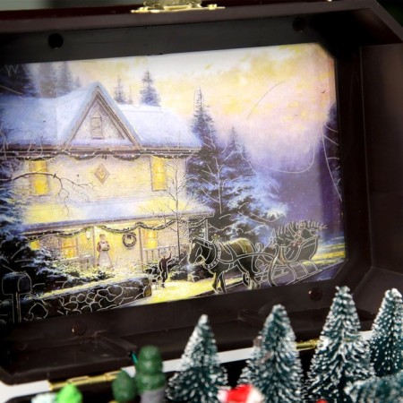 LED figure "Christmas tree market" 20 × 14 × 12 cm, polystone, AAX3 batteries (not in the kit), USB, glow warm white-5