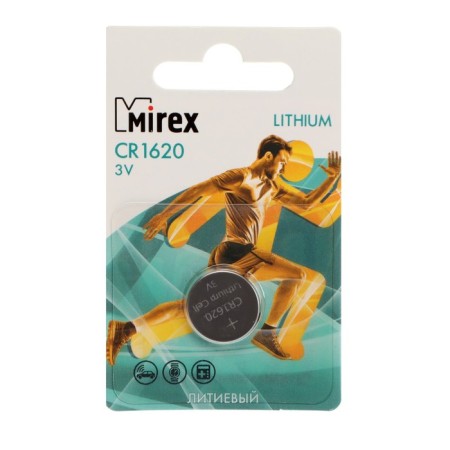 Battery lithium Mirex, CR1620-1BL, 3V, blister, 1 pc.