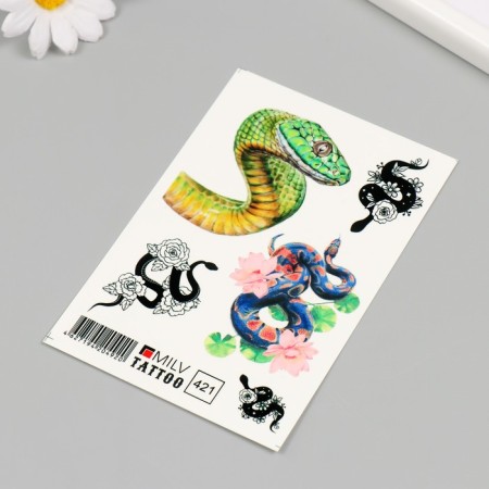 Tattoo on the body "Snake" 10x15 cm-1