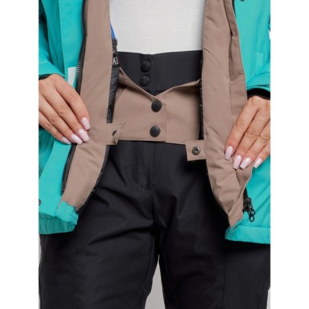 Ski costume female winter, size 60, green color-9